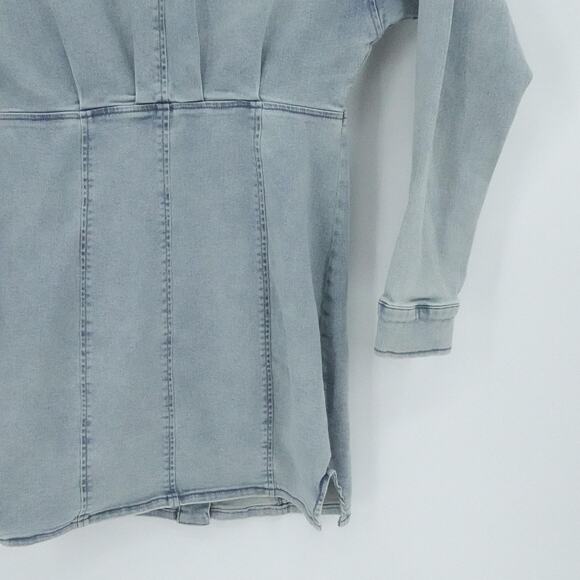 Free People Dress Womens 6 Blue Amber Denim Stretchy Western Boho Casual - Picture 11 of 16